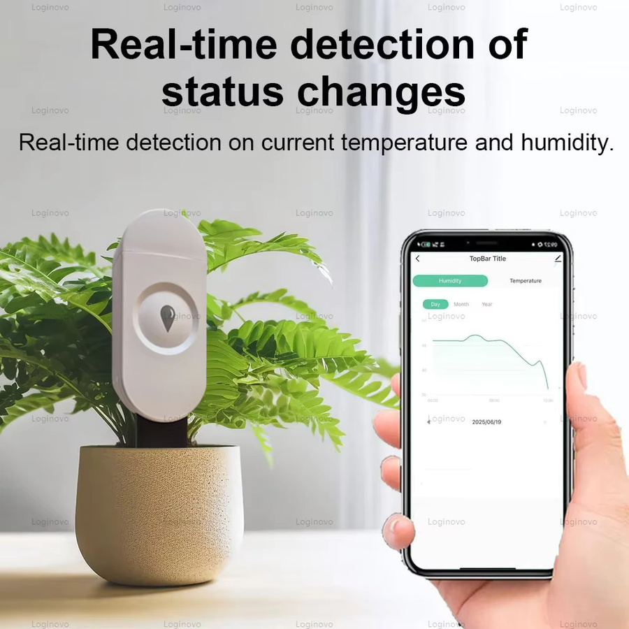 Loginovo Zigbee Bodenfeuchtigkeitssensor mit Temperatur- und Feuchtigkeitsmessung in Weiß für Tuya, Z2M und Home Assistant - Bild 4