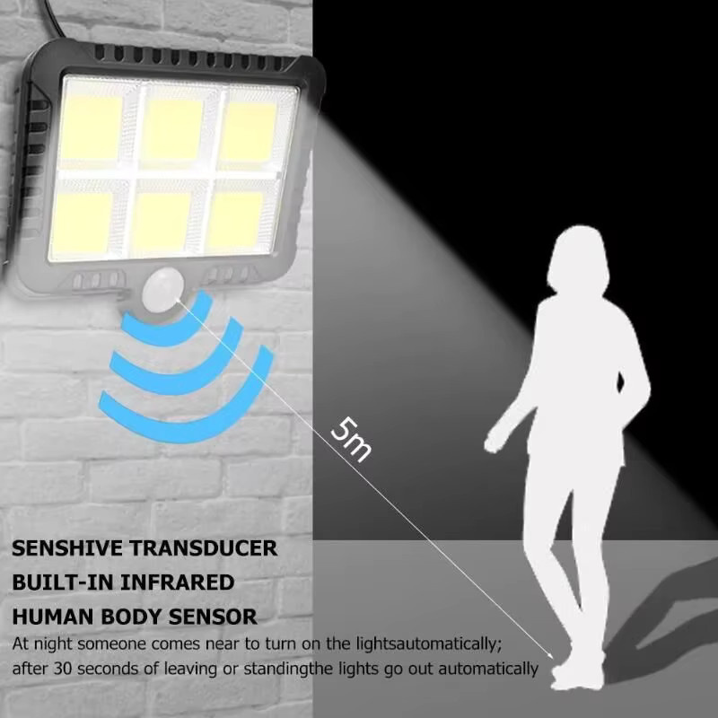 Heinast LED Solar Split Wandlampe mit Motion Sensor und 3 Modi, Wasserdichte Solar Flutlicht für den Garten in Schwarz - Bild 5