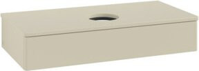 V&B Waschtischunterschrank Antao mit Beleuchtung und Front ohne Struktur, Farbe: Lacquered Grey, B/T/H: 100 x 50 x 19 cm - Bild 1