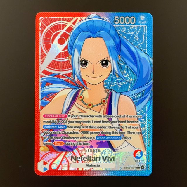 One Piece Bandai EB03-001 Nefeltari Vivi Leader-Karte, Folierte Strukturierte Karte, Englisch - Bild 1