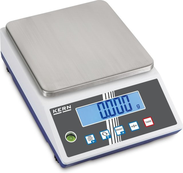 KERN Präzisionswaage PCB 6000-0 Laborwaage in Silber mit Wägeplatte Breite: 15,0 cm, Tiefe: 17,0 cm und max. 6000 g - Bild 1