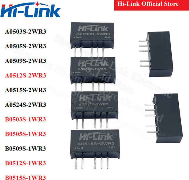 10 Stück bibikoo A0505S-2WR3 DC-DC-Wandler isoliertes Netzteilmodul mit zwei Ausgängen, Farbe: Schwarz - Bild 1