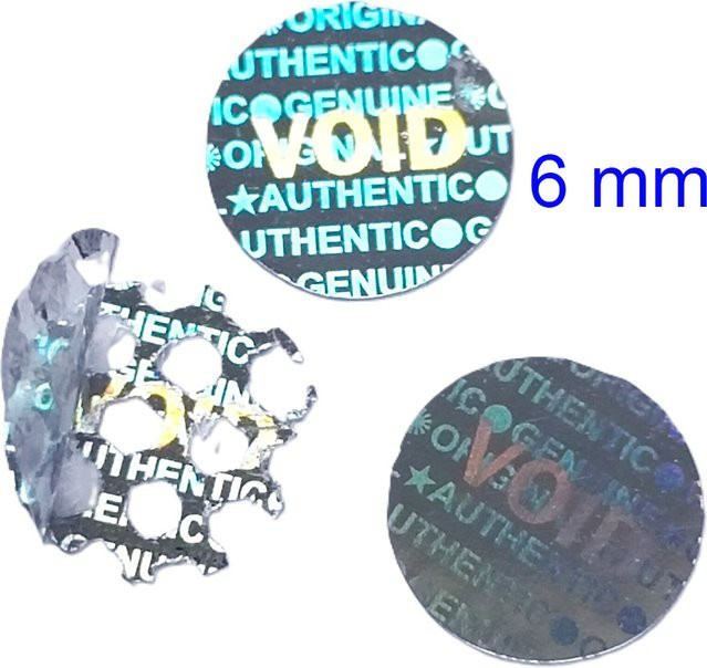 200 Stück XMYLNG Hologramm-Sicherheitssiegel in Silber, 6 mm mit Wabenstruktur bei Manipulation - Bild 1