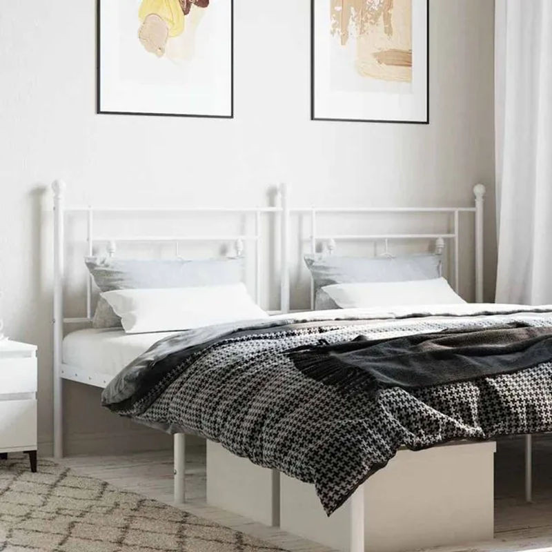 Vidaxl Metall-Kopfteil in Weiß im klassischen und minimalistischen Design, Breite: 180 cm - Bild 1