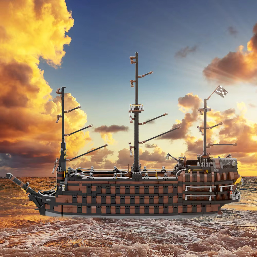 Gobricks Piratenschiff Bausteine Set in Braun als kreatives Lernspielzeug für Erwachsene - Bild 5