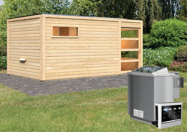 Karibu Saunahaus Kjeld mit Bio-Ofen 9 kW und externer Steuerung - Bild 1