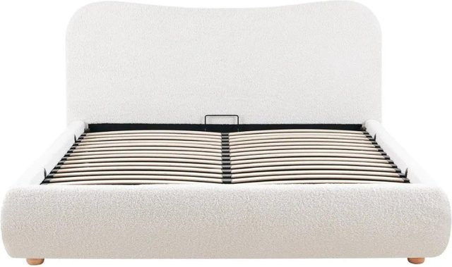 DELUKE Polsterbett OLE Doppelbett mit Stauraum in Creme, B/T/H: 181 x 224 x 100 cm - Bild 1
