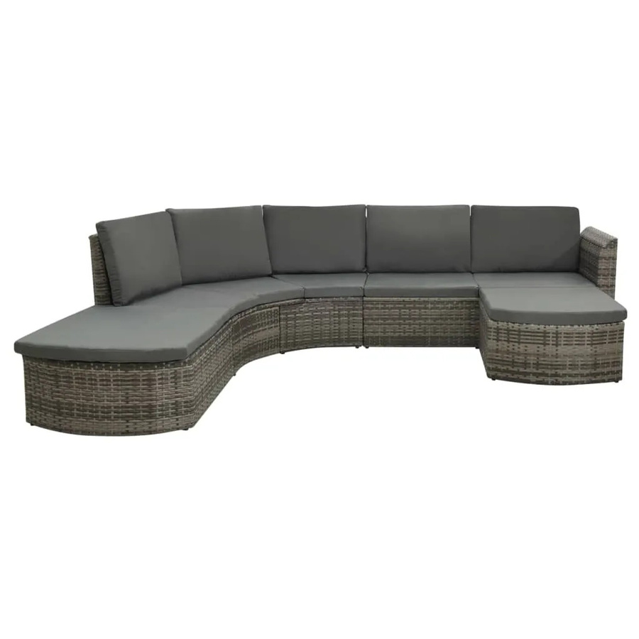 vidaXL 4-tlg Garten-Lounge-Set aus Poly Rattan mit Auflagen in Grau - Bild 2