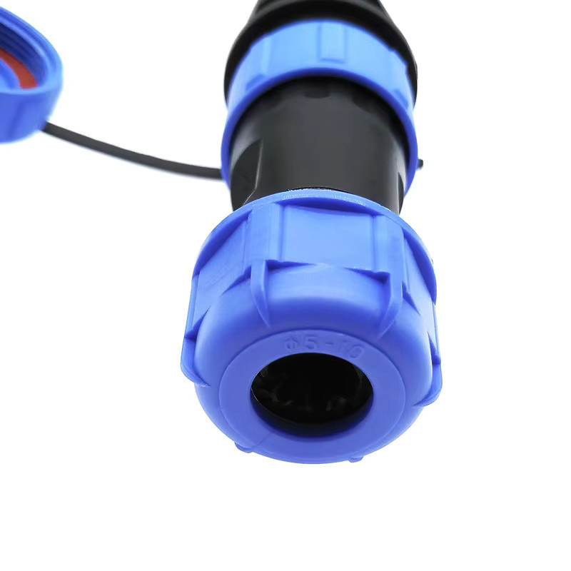 Wasserdichter Kabelstecker SP17 IP68 Outdoor Steckverbinder in Blau - Bild 3