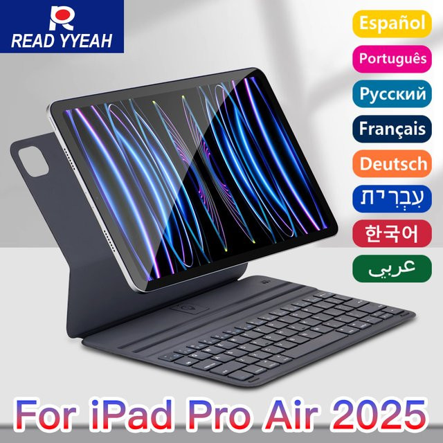 YYEAH Magic Bluetooth-Tastaturhülle für iPad Pro und iPad Air in Grau - Bild 1
