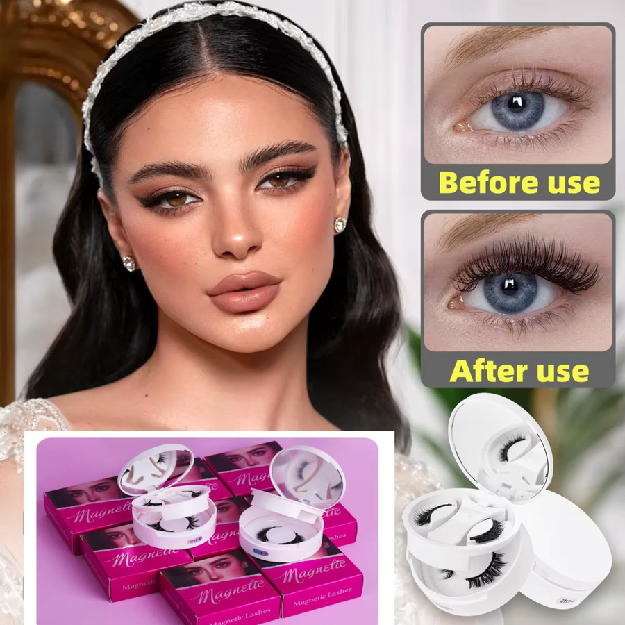 GIOIO Magnetische Wimpern und Pinzetten-Set, 2 Paar, Natürlich, Unisex - Bild 2