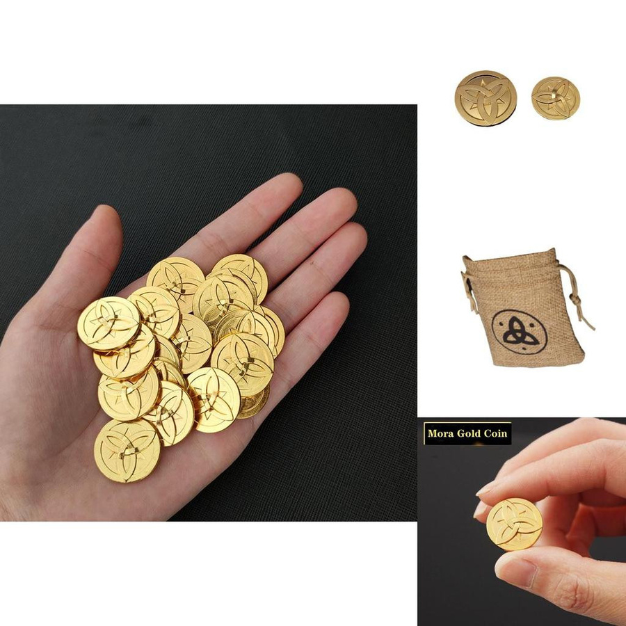 Genshin Impact Mora Goldmünzen-Set mit Stoffbeutel - Bild 7