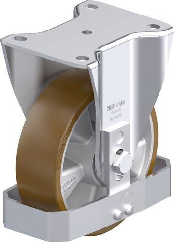 Blickle BH-ALB 160K-FS Stahlblech-Bockrolle in Silber mit 160mm Rad-Durchmesser und 750kg Tragfähigkeit - Bild 1