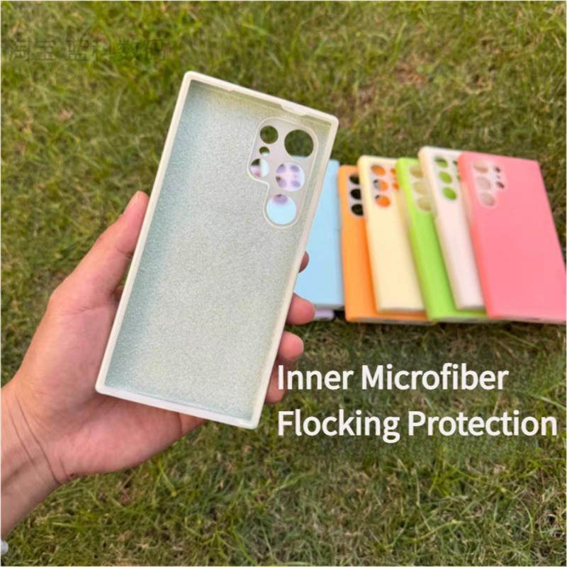 Samsung Handyhülle aus weichem Flüssigsilikon in Pink mit Kamerablinsenschutz für Samsung Galaxy S23 FE und S24 Ultra im Bonbon-Design - Bild 2