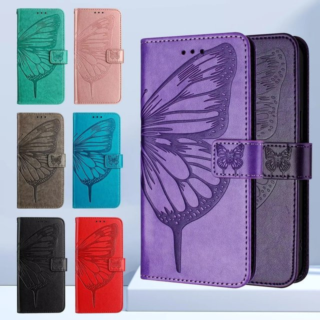 Luxuriöse PU-Leder Flip-Hülle als Brieftaschen-Handyhülle für Samsung Galaxy S25 Edge S26 Pro S24 S23 FE S22 S21 S20 S10 Plus in Schwarz und Lila - Bild 1
