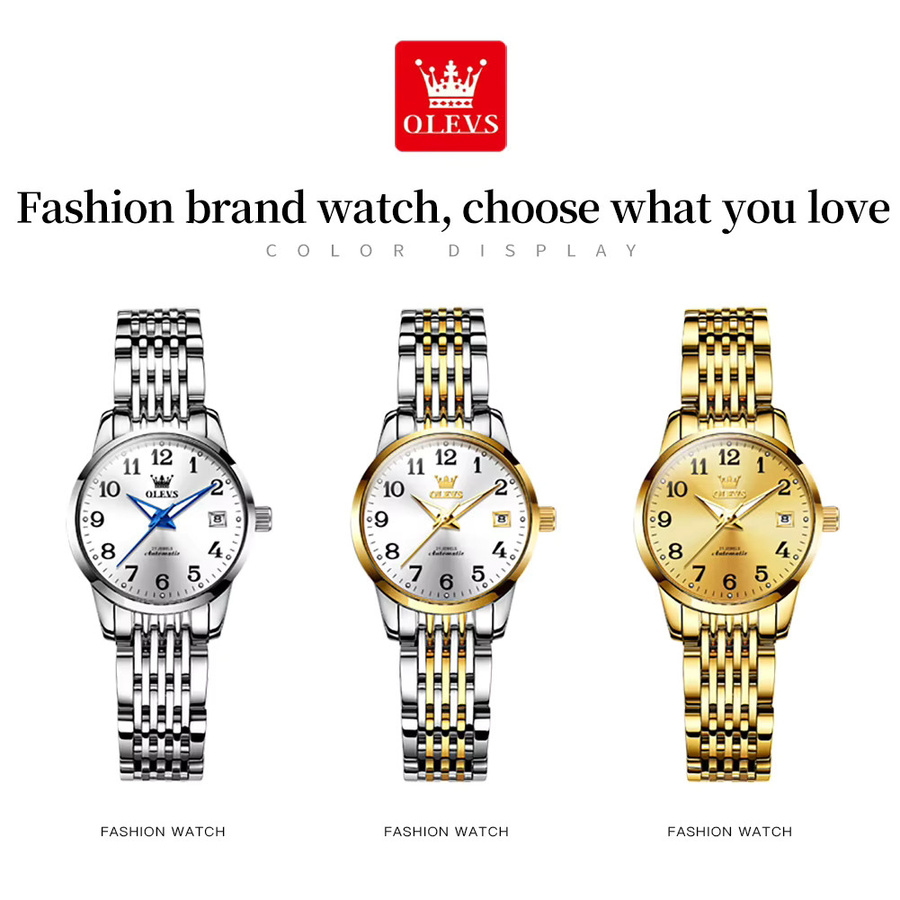 OLEVS Armbanduhr, Automatik, Edelstahl, Gold, Damen - Bild 5