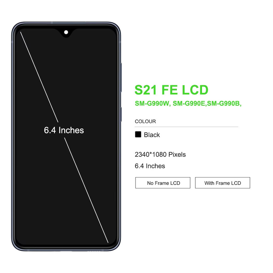 Samsung Amoled Display Rahmen mit LCD Touchscreen Digitalisierer für S21 FE 5G G990 in Schwarz - Bild 3