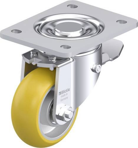 Blickle Stahlblech-Lenkrolle LH-ALTH 101K-3-ST-CO in Silber mit 100 mm Rad-Durchmesser und 420 kg Tragfähigkeit - Bild 1