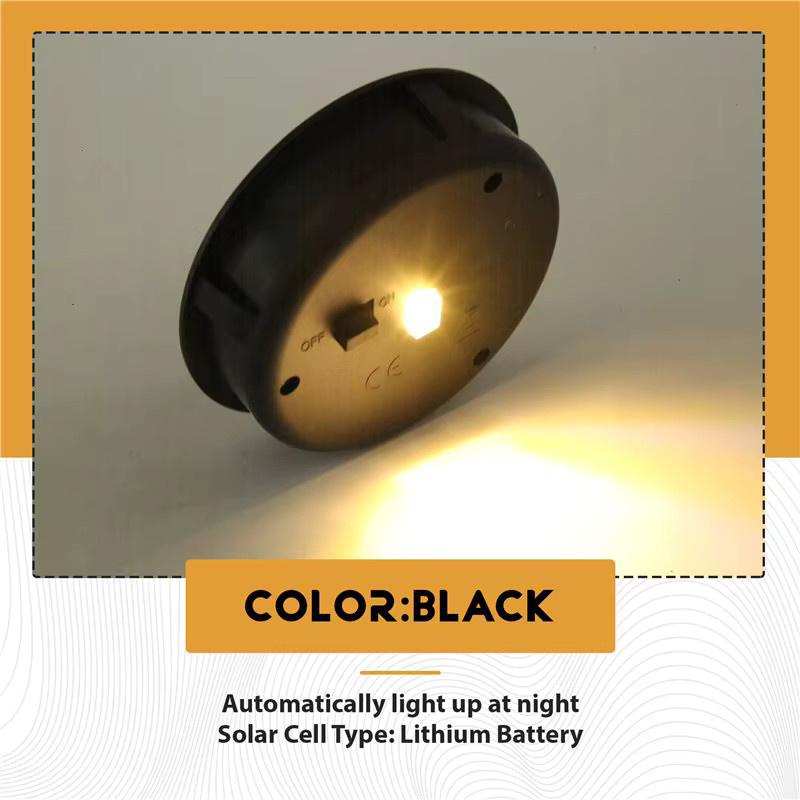 B03B-Smart Garden Ersatz-Runde LED-Lichtbox mit Solarbatterie und Poly-Li-Batterie in Schwarz - Bild 3
