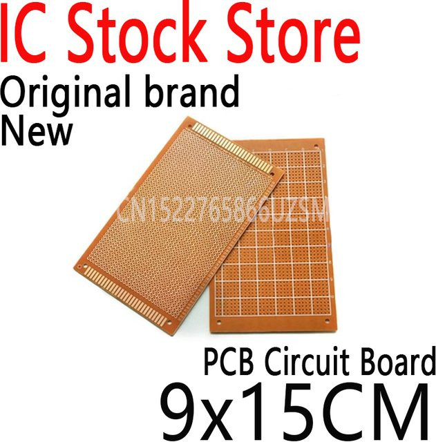 HZL-Tech 5er Set Einseitige Prototyp PCB Universal Board Experimentelle Bakelit Kupfer Platine, Farbe: Gelb/Braun, B/T: 9 x 15 cm - Bild 1