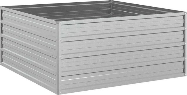 vidaXL Garten-Hochbeet aus verzinktem Stahl in Silber, B/T/H: 100 x 100 x 45 cm - Bild 1