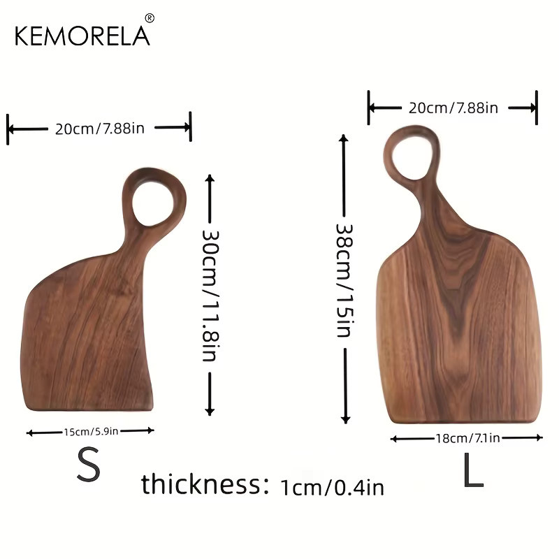 KEMORELA Schneidebrett aus Akazienholz in Braun, rechteckiges Holzbrett mit Aufhängelöchern für Küche und Backen - Bild 6