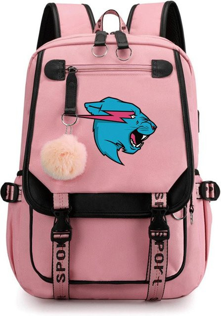3-teiliges Schulrucksack-Set in Pink aus Oxford-Stoff mit Schultasche, Schultergurt und Federmäppchen für Schüler - Bild 1