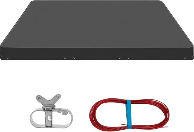 WOLTU Poolplane Grau mit Ösen und Drahtseil B: 400 cm, T: 200 cm - Bild 1