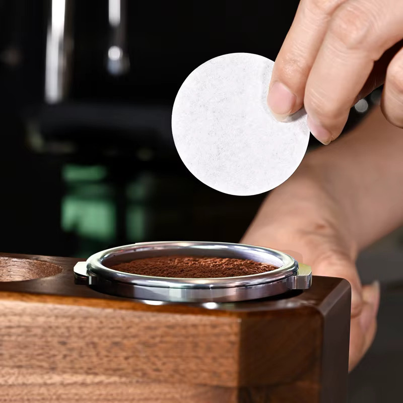 KACACAO Kaffeefilter-Papier für Espresso Siebträgermaschinen, 100 Stück, Weiß, rund, passend für 51 mm, 53 mm und 58 mm Puck-Siebe von Delonghi und Breville - Bild 3