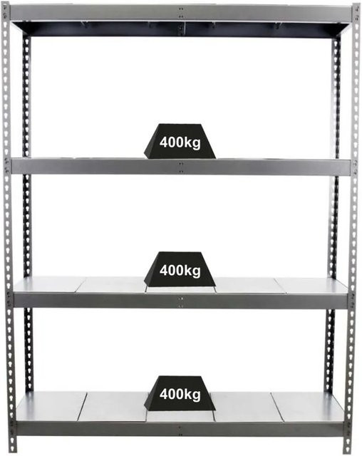 PROREGAL Schwerlastregal Metal Yeti Four in Grau mit 4 Fachböden, H x B x T: 200 x 120 x 45 cm - Bild 1