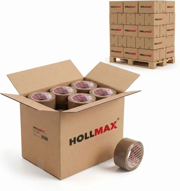 HOLLMAX Profi Paketband Klebeband Breite: 48 mm, Länge: 100 m, 65 My, Palette mit 1620 Stück - Bild 1