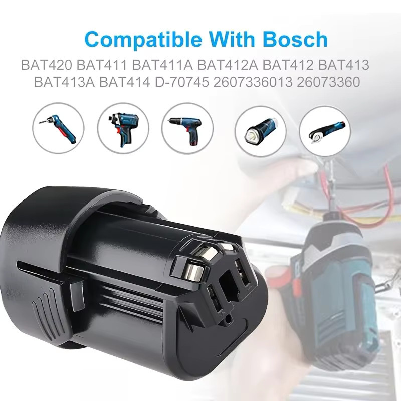 Bosch Ersatzakku 10,8V Li-Ion BAT420 BAT411 Schwarz - Bild 3