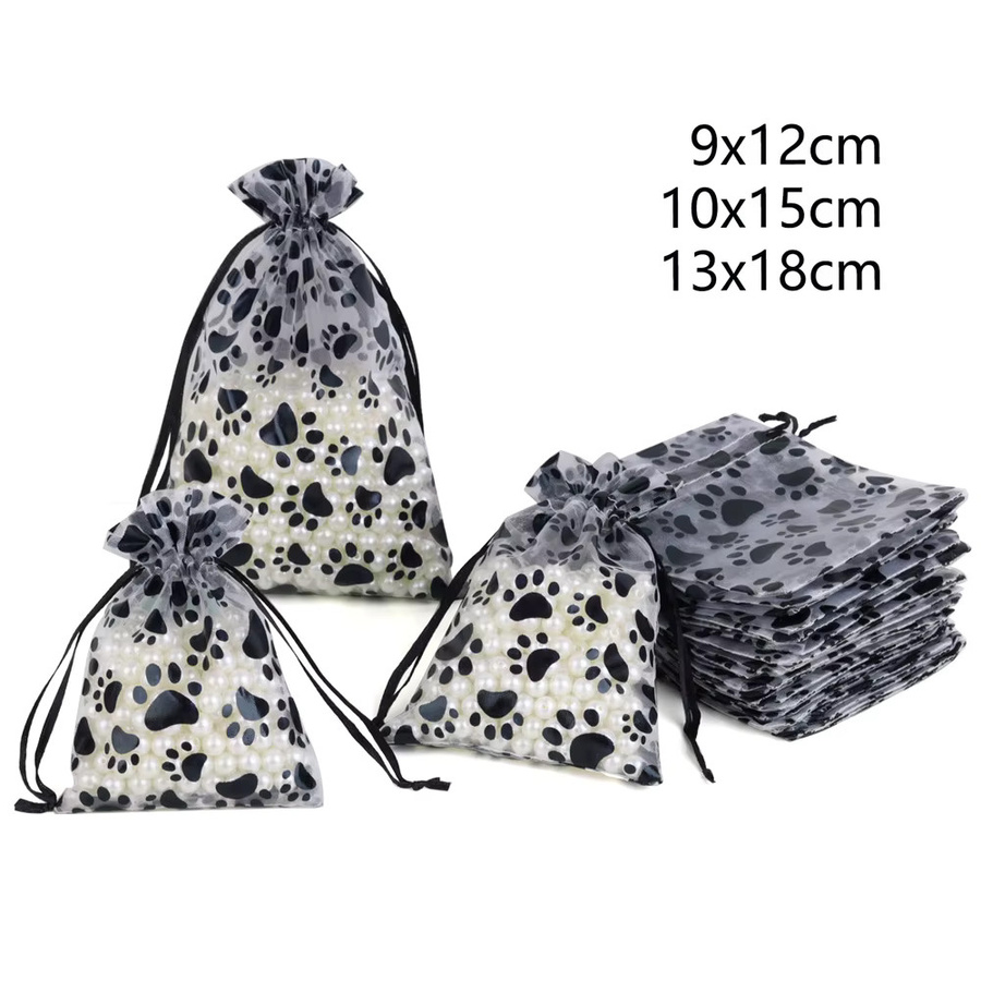 25 Stück Chanfar Organza Schmuckbeutel mit Kordelzug in Schwarz für Hochzeit und Party, B/H: 9 x 12 cm, 10 x 15 cm und 13 x 18 cm - Bild 3