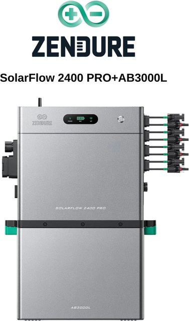 Zendure SolarFlow 2400 PRO mit Zendure SolarFlow AB3000L Erweiterungsakku, 5,28 kWh, Grau - Bild 1