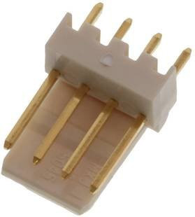 Molex Einbau-Stiftleiste Standard 4-polig in Weiß mit Goldkontakten - Bild 1
