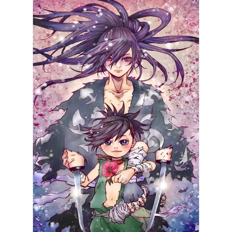 Dororo Hyakkimaru Anime-Poster von Bilibili als wasserdichter Wandkunst-Aufkleber in Vintage-Optik, Mehrfarbig, Rechteckig, B: 20,0 cm, H: 20,0 cm - Bild 6