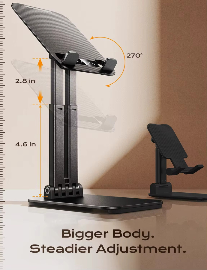LISEN Tablet-Ständer und verstellbare Tablet-Halterung für den Schreibtisch mit flexiblem Arm und Monitorständer in Schwarz - Bild 2