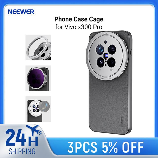 NEEWER Handyhülle für Vivo x300 Pro in Schwarz mit 67mm Filteradapter und 17mm Objektivhalterungen aus TPU/PC - Bild 1