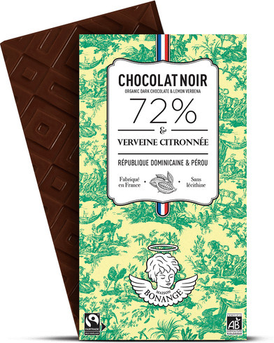 Maison Bonange Bio-Edelbitterschokolade Zitronenverbene 80 g - Bild 1