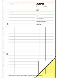 Sigel Auftragsformular SD 001, DIN A5, liniertes Papier, 2 x 40 Blatt, Weiß und Gelb - Bild 1