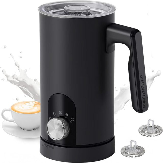 Elektrischer 5-in-1 Milchaufschäumer von ragee in Schwarz zum Erwärmen und Aufschäumen für Kaffee, Cappuccino und Latte - Bild 1