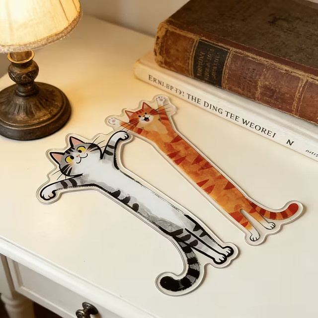 Transparentes Katzen-Lesezeichen aus Acryl mit Kätzchenmuster in Multicolour - Bild 1