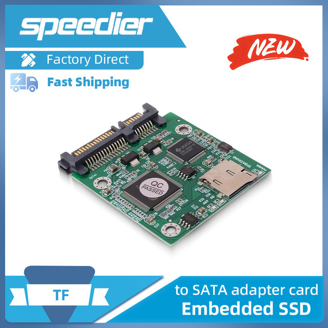 SPEEDIER TF Micro-SD zu SATA Adapterkarte mit Gehäuse für industrielle eingebettete Mobile SSD in Grün - Bild 1