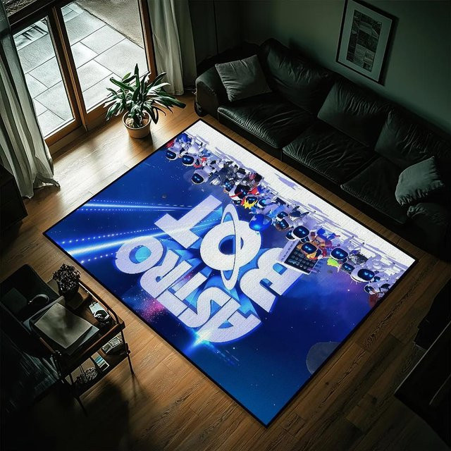 Rutschfeste Fußmatte A-Astro Bot von Wucifang Jewelry in Blau, B/T: 40 x 120 cm - Bild 1