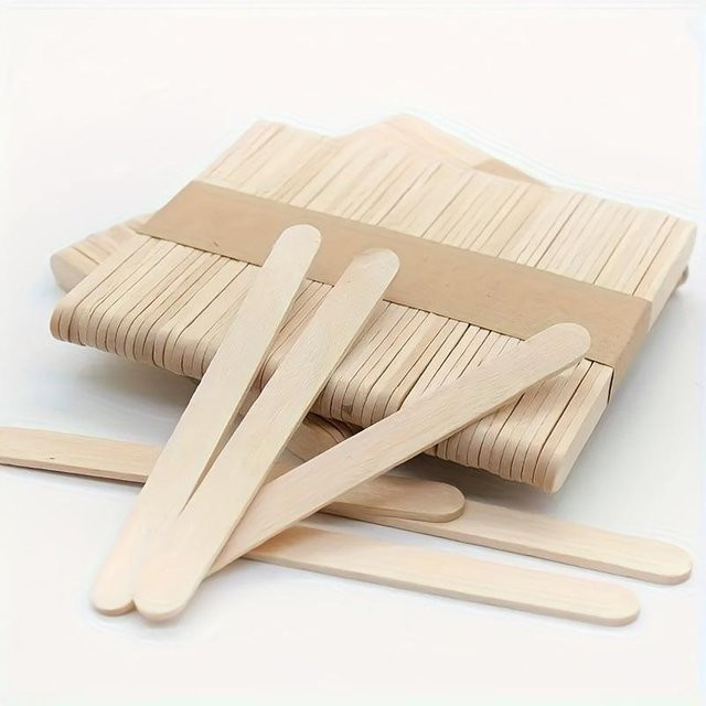 Chenxiaogang Holz-Bastelstäbchen aus Naturholz für DIY-Projekte und Bastelarbeiten, 50 Stück, beige - Bild 1