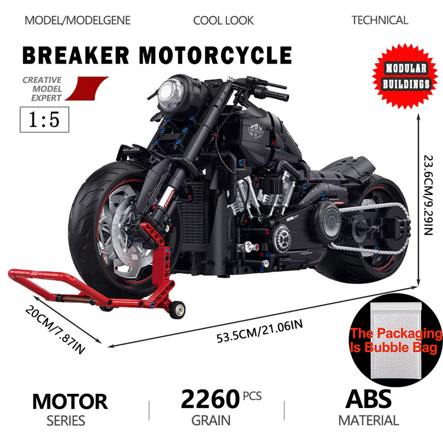 Yangkili Breaker Halei Motorrad Modell, Bausteine, 1:5 Größe - Bild 3