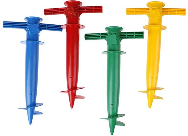 NATAWA Sonnenschirmanker verstellbarer Schirmhalter in Gelb für Strand und Garten - Bild 1
