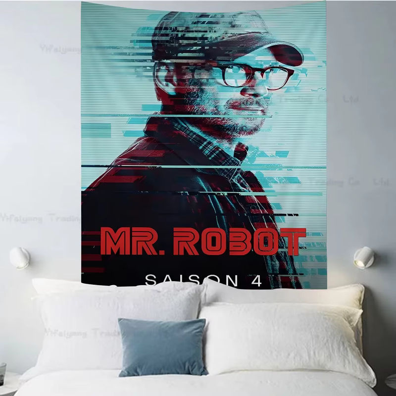 Mr. Robot Hippie Wandteppich mit buntem Blumenmuster als dekorativer Wandbehang in Multicolor - Bild 5