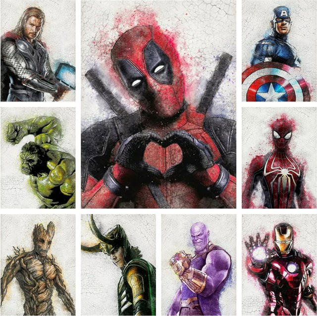 KAYOU Marvel Avengers 5D-Diamant-Malerei-Set mit Spider-Man, DIY-Diamant-Stickerei als Mosaik-Kunst in Multicolour - Bild 1