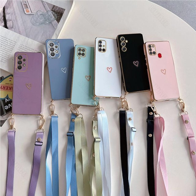 Samsung Crossbody Lanyard Strap Handyhülle für Galaxy A34 A54 A55 A35 A13 A23 A24 A14 A15 A10 A11 A04s 4G 5G in Purple - Bild 1